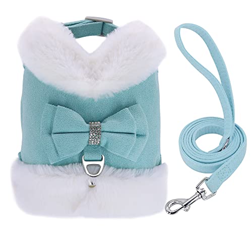 Haustierzubehör Süße Hundekatze Gurt Leine Set warme Winter Haustiere Welpe Kleidung Weste kleine Hundebelte Kleidung (Color : Blue, Size : B) von KASUK