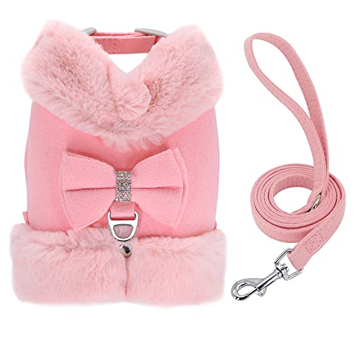 Haustierzubehör Süße Hundekatze Gurt Leine Set warme Winter Haustiere Welpe Kleidung Weste kleine Hundebelte Kleidung (Color : Pink, Size : M1) von KASUK