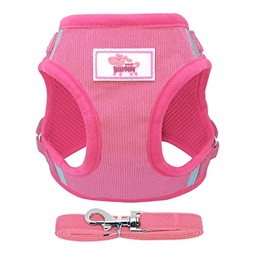 Haustierzubehör Weiches kleines Hundekabelbaum Welpenkatze Mesh Kabelbaum und Leine einstellbar for kleine mittelgroße Hunde (Color : Pink, Size : A) von KASUK