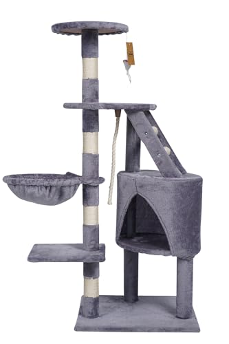 KATIDO Hoch-Kratzer für Katzen 118 cm grau-blau von KATIDO