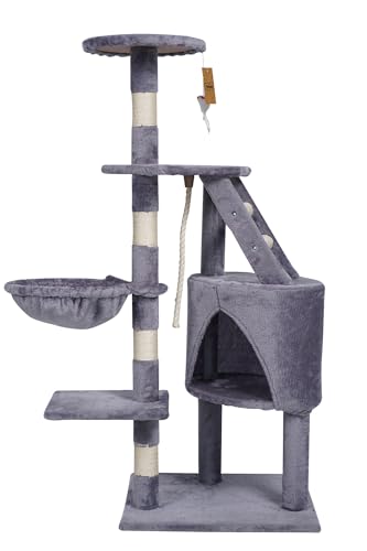KATIDO Hoch-Kratzer für Katzen 118 cm grau-blau von KATIDO