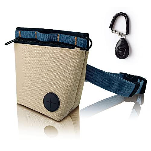 KATOZOO Leckerli-Tasche für Hunde, mit Clicker-Training, für Hundetraining, Leckerli-Beutel, Magnetverschluss, freihändiges Training (Khaki) von KATOZOO