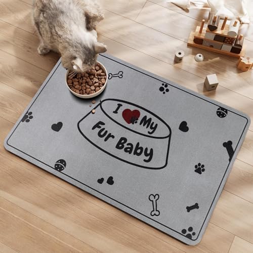 Napfunterlage Hund katzen Hundenapf Unterlage: 40x60 cm Saugfähig Unterlage Hundenapf Rutschfeste Futtermatte Hund Futterunterlage Hund Matte Futternapf Fressnapf Unterlage Haustiere Hund Unterlage von KAZOLEN