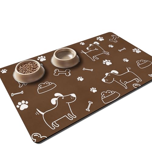 Hundefuttermatte saugfähig: Katzenfuttermatte – 30 x 50 cm Hundematte für Näpfe – rutschfeste Haustierfuttermatte in Lebensmittelqualität Dod Futtermatten für Böden rutschfeste Gummimatte Braun Hundefuttermatte saugfähig: Katzenfuttermatte – 30 x 50 cm Hundematte für Näpfe – rutschfeste Haustierfuttermatte in Lebensmittelqualität Dod Futtermatten für Böden rutschfeste Gummimatte Braun von KAZOLEN