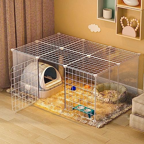 Katzenkäfig für den Innenbereich, Kleintierkäfig, Haustier-Laufstall, abnehmbare tragbare Katzengehege aus Metall, Haustierzaun, Hof für Meerschweinchen, Hasen, Frettchen, Hamster, Welpen (G Katzenkäfig für den Innenbereich, Kleintierkäfig, Haustier-Laufstall, abnehmbare tragbare Katzengehege aus Metall, Haustierzaun, Hof für Meerschweinchen, Hasen, Frettchen, Hamster, Welpen (G von KAZUP
