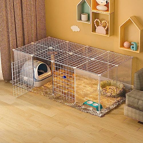Katzenkäfig für den Innenbereich, Kleintierkäfig, Haustier-Laufstall, abnehmbare tragbare Katzengehege aus Metall, Haustierzaun, Hof für Meerschweinchen, Hasen, Frettchen, Hamster, Welpen (G Katzenkäfig für den Innenbereich, Kleintierkäfig, Haustier-Laufstall, abnehmbare tragbare Katzengehege aus Metall, Haustierzaun, Hof für Meerschweinchen, Hasen, Frettchen, Hamster, Welpen (G von KAZUP