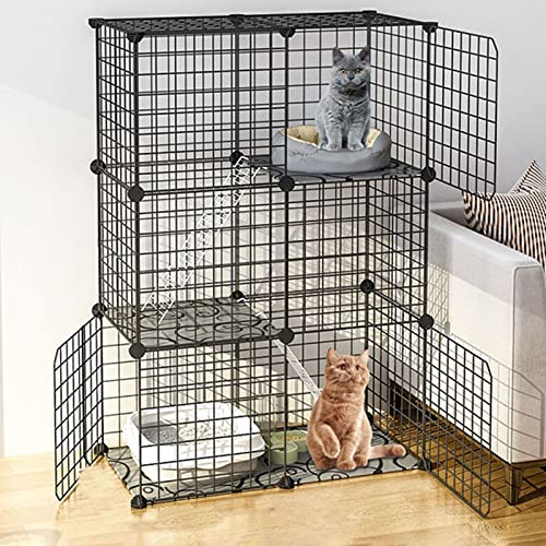 Katzenkäfige für den Innenbereich, Katzengehege – DIY-Laufstall für Haustiere, Haustierkäfige für Katzen, Metallgehege mit Tür für kleine Haustiere, Kaninchen, Igel, Katzen, Meerschweinchen, von KAZUP