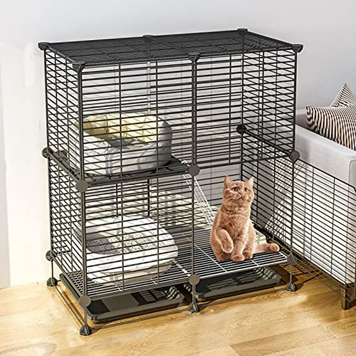 Katzenkäfige für den Innenbereich, Katzengehege – DIY-Laufstall für Haustiere, Haustierkäfige für Katzen, Metallgehege mit Tür für kleine Haustiere, Kaninchen, Igel, Katzen, Meerschweinchen, von KAZUP