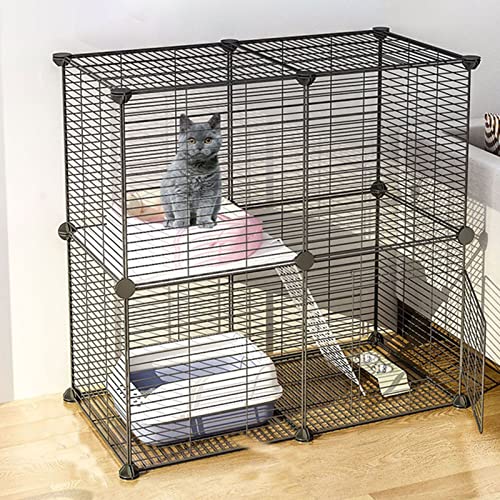 Katzenkäfige für den Innenbereich, Katzengehege – DIY-Laufstall für Haustiere, Haustierkäfige für Katzen, Metallgehege mit Tür für kleine Haustiere, Kaninchen, Igel, Katzen, Meerschweinchen, von KAZUP