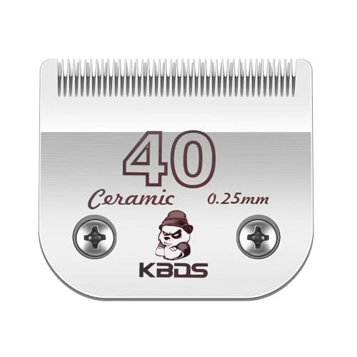 KBDS 40 abnehmbare Keramik-Klingen, kompatibel mit den meisten Andis, Wahl A5-Schermaschinen, aus Keramikklinge und Karbonstahlklinge, 0,25 mm Schnittlänge, #40 Klinge von KBDS
