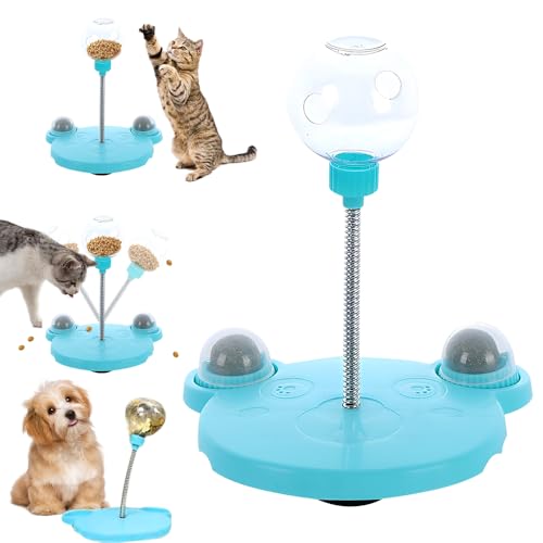 KBIBCK Wackelndes Hunde Leckerli Spielzeug, Futterball für Hunde, Interaktive Spielzeug mit Saugnapf, FöRdert Gesunde Essgewohnheiten und Mentale Stimulation für alle, Blau von KBIBCK
