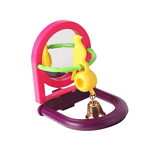 Vogelkäfig Spiegel Spielspielzeug Vogelkäfig Sitzstangen für Wellensittiche Sittiche Nymphensittiche Rot Lila Vogelkäfig Spiegel Spielspielzeug Vogelkäfig Sitzstangen für Wellensittiche Sittiche Nymphensittiche Rot Lila von KBOLAE
