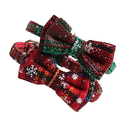 2pcs Verstellbare Weihnachtsharmärz mit Bugknoten Festlichen roten Nackenring Langlebige leuchtende Farben für Feiertagsfeiern und tägliche Verwendung von KCHSRKHXC