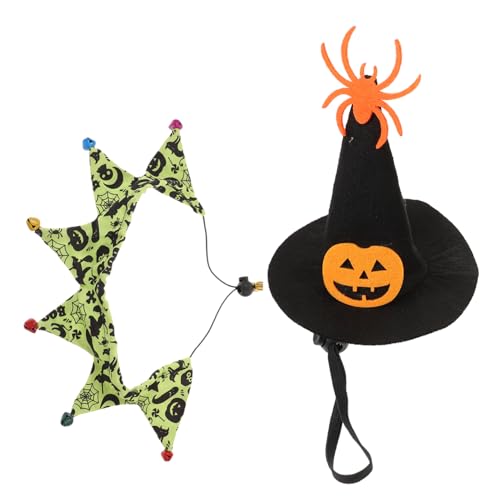 Halloween Cat Kostüm Set Verstellbarer Hexenhut -Haustierkragen für Katzen und kleine Hunde süßes Outfit für Halloween -Geburtstags -Cosplay -Partys langlebig einfach zu tragen Halloween Cat Kostüm Set Verstellbarer Hexenhut -Haustierkragen für Katzen und kleine Hunde süßes Outfit für Halloween -Geburtstags -Cosplay -Partys langlebig einfach zu tragen von KCHSRKHXC