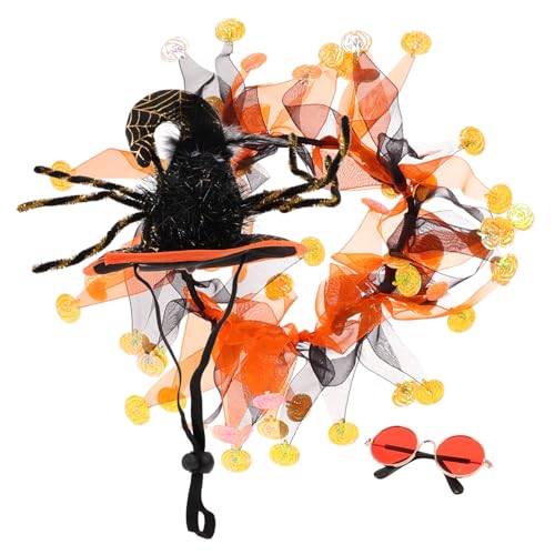 Halloween -Katzenkragen Set mit Brille und Hutkostüm für Hunde und Katzen süße Haustierzubehör für Halloween -Feierlichkeiten Halloween -Katzenkragen Set mit Brille und Hutkostüm für Hunde und Katzen süße Haustierzubehör für Halloween -Feierlichkeiten von KCHSRKHXC