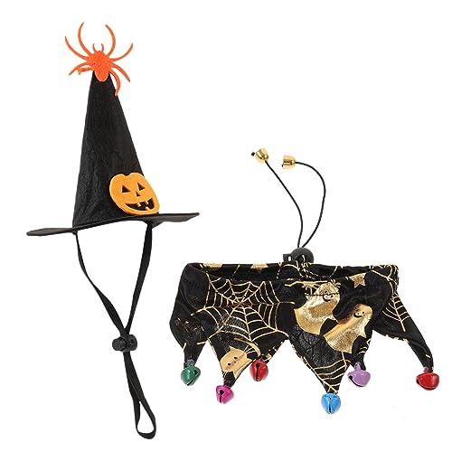 Lustige Halloween -Katzenkostüm -Set mit verstellbarem Kragen Hexenhut Haltbares niedliches Design für Katzen Hunde für Halloween -Partys Cosplay -Events Lustige Halloween -Katzenkostüm -Set mit verstellbarem Kragen Hexenhut Haltbares niedliches Design für Katzen Hunde für Halloween -Partys Cosplay -Events von KCHSRKHXC
