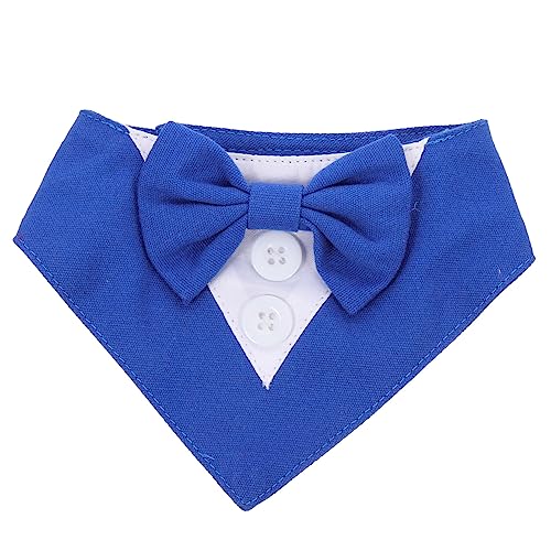 Stilvoller Hundeanzug Halsband mit Bowknot Blue Welpe Bib Neckerchief für Partys Praktische Haustier -Kernkleidung hält Hals sauberes Bandana für kühle und einzigartige Outfits von KCHSRKHXC