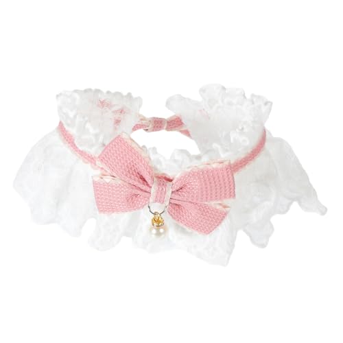 Verstellbarer Kätzchenkragen niedliche Spitzenspitzen -Bowknot -Haustierkragen Ornament für Welpen und Katzen weich rosa Elegantes Hals -Accessoire für stilvolle Haustiere Verstellbarer Kätzchenkragen niedliche Spitzenspitzen -Bowknot -Haustierkragen Ornament für Welpen und Katzen weich rosa Elegantes Hals -Accessoire für stilvolle Haustiere von KCHSRKHXC