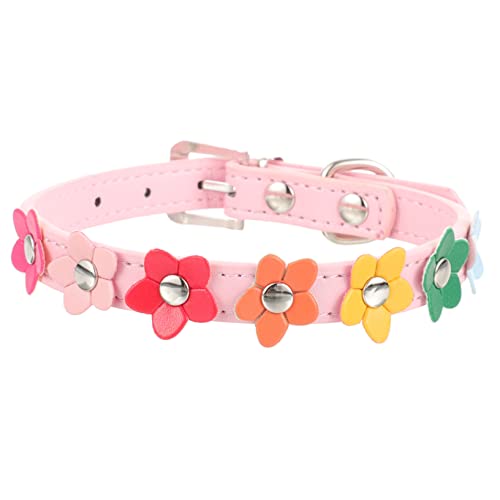 Verstellbarer PU Leder Blumenhundkragen für kleine Welpen Bequeme weiche Blumenhalskette Stylischer Dekorationskragen für Party und Außengebrauch Verstellbarer PU Leder Blumenhundkragen für kleine Welpen Bequeme weiche Blumenhalskette Stylischer Dekorationskragen für Party und Außengebrauch von KCHSRKHXC
