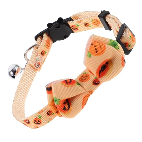 Verstellbares Halloween-Halsband mit Glöckchen, stilvolle Fliege und Katzen für Partys und Festivals, strapazierfähiges Material für Komfort Verstellbares Halloween-Halsband mit Glöckchen, stilvolle Fliege und Katzen für Partys und Festivals, strapazierfähiges Material für Komfort von KCHSRKHXC