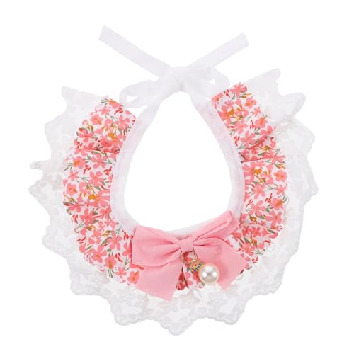 Verstellbares Spitzen-Katzenhalsband mit floraler Schleife, leichtes Polyester, Haustier-Halsbekleidung für den Alltag und Feiertage, dekorativ, wiederverwendbar, Welpenhalsband für Katzen und Hunde Verstellbares Spitzen-Katzenhalsband mit floraler Schleife, leichtes Polyester, Haustier-Halsbekleidung für den Alltag und Feiertage, dekorativ, wiederverwendbar, Welpenhalsband für Katzen und Hunde von KCHSRKHXC