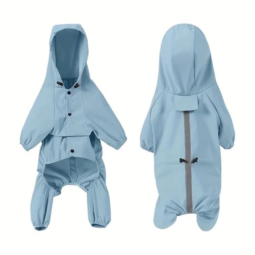 Dog Raincoat Waterproof Reflective Dog Raincoats for Small Medium Dogs with Adjustable Straps Lightweight Easy to Clean Pet Rain Jacket for Bichon Yorkie Terrier Poodle Labrador Retriever(Blue,XXL) von KCHYCV