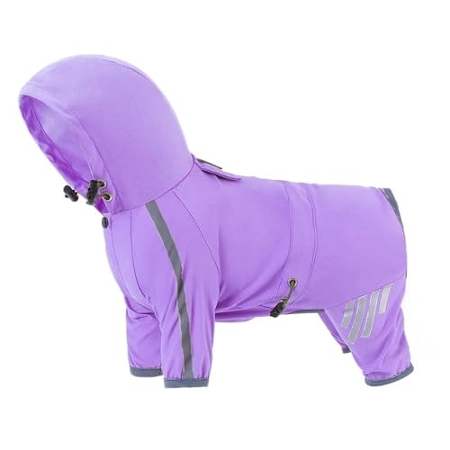 Dog Raincoat Waterproof Reflective Dog Raincoats for Small Medium Dogs with Adjustable Straps Lightweight Easy to Clean Pet Rain Jacket for Bichon Yorkie Terrier Poodle Labrador Retriever(Purple,L) von KCHYCV