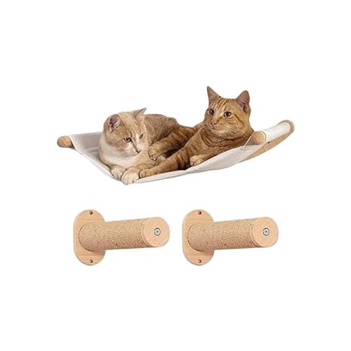 Hölzerne Katzen-Wandhängematte, platzsparende Kätzchen-Wandhängematte for Schlafen, Spielen, Klettern und Liegen (Color : Separate Cat Bed) von KCHYCV