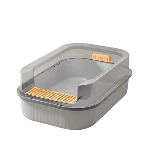 KCHYCV Design der Katzentoilette, halbgeschlossene Katzentoilette, große Katzentoilette, Spritzpfanne, Zubehör for Kätzchen (Color : Gray, Size : S(40X30X18CM)) von KCHYCV