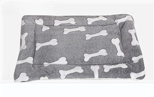 KCHYCV wasserdichte Schlafmatte for Haustiere, Winterbettwäsche, weiche Einlagen, Hunde- und Katzenbettmatte, wendbar, gemütliche Tier-PIPI-Unterlage, Hamsterbettmatte, waschbar(Gray Bones.,69X52CM) von KCHYCV