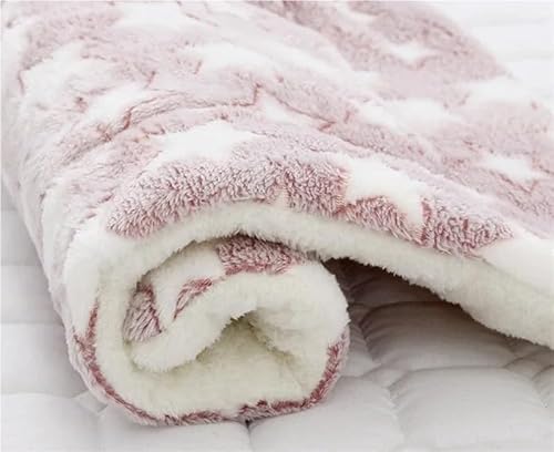 KCHYCV wasserdichte Schlafmatte for Haustiere, Winterbettwäsche, weiche Einlagen, Hunde- und Katzenbettmatte, wendbar, gemütliche Tier-PIPI-Unterlage, Hamsterbettmatte, waschbar(White Star,49X32CM) von KCHYCV