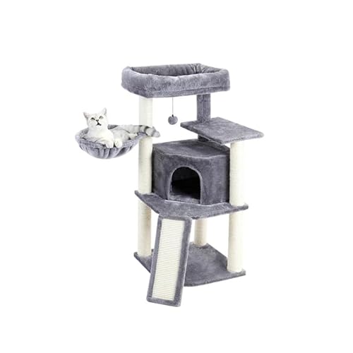 Mehrstufiger Kratzbaum mit gemütlicher Sitzstange, stabiles Katzenklettergerüst, Katzenkratzbrettspielzeug (Color : AMT0014BG, Size : 1) von KCHYCV