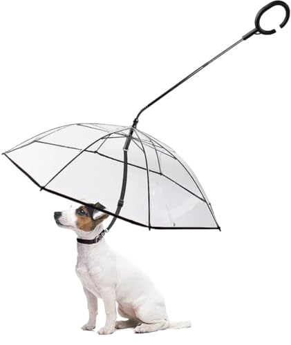 Transparenter Haustier-Hundeschirm mit verstellbarem Winkel, regen- und schneesicherer Hundeschirm mit Leine for Spaziergänge im Regen, geeignet for kleine und mittelgroße Hunde, langlebige und zuverl Transparenter Haustier-Hundeschirm mit verstellbarem Winkel, regen- und schneesicherer Hundeschirm mit Leine for Spaziergänge im Regen, geeignet for kleine und mittelgroße Hunde, langlebige und zuverl von KCHYCV