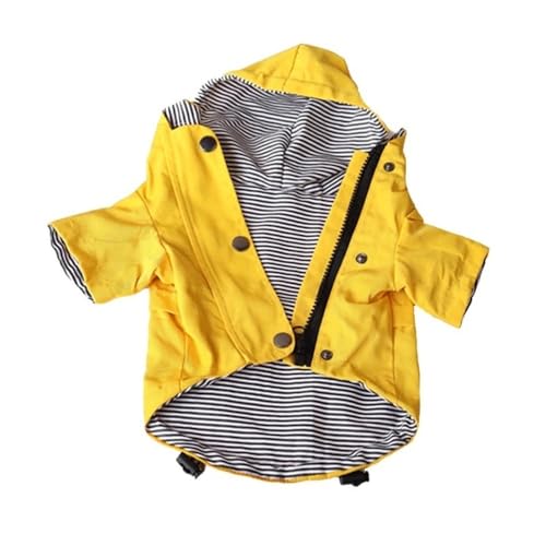 Wasserdichte Hunderegenjacke mit Kapuze, wasserdichter und winddichter Hunderegenmantel for Outdoor-Sportarten for kleine, mittelgroße und große Hunde. Atmungsaktiv, bequem, leicht zu tragen und langl von KCHYCV
