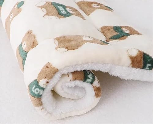 Wasserdichte Schlafmatte for Haustiere, Winterbettwäsche, weiche Einlagen, Hunde- und Katzenbettmatte, wendbar, gemütliche Tier-Pipi-Unterlage, Hamsterbettmatte, waschbar(Cappuccino Bear,69X52CM) von KCHYCV