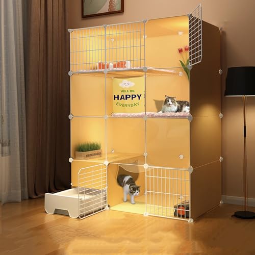 KCTOT Katzenkäfig， DIY-Katzenlaufstall，transparent Small Animal Cage，Innenbereich Großer Katzenkäfig，Cat Enclosures for Indoor Cats Enclosed (Color : 109x47x142cm(43x19x60in)) von KCTOT