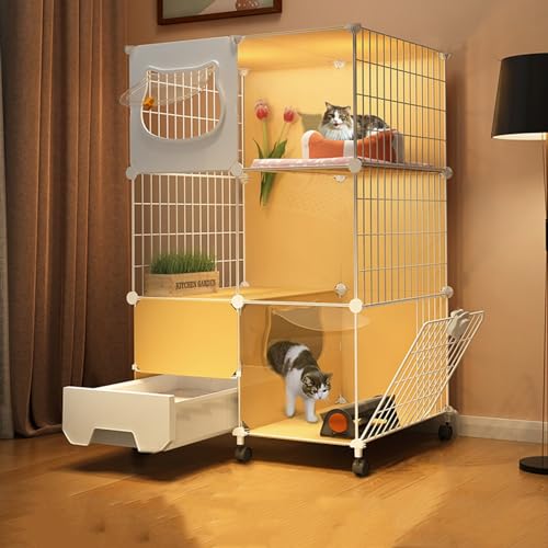 KCTOT Katzenkäfig， DIY-Katzenlaufstall，transparent Small Animal Cage，Innenbereich Großer Katzenkäfig，Cat Enclosures for Indoor Cats Enclosed (Color : 72x47x112cm(28x19x47in)) von KCTOT