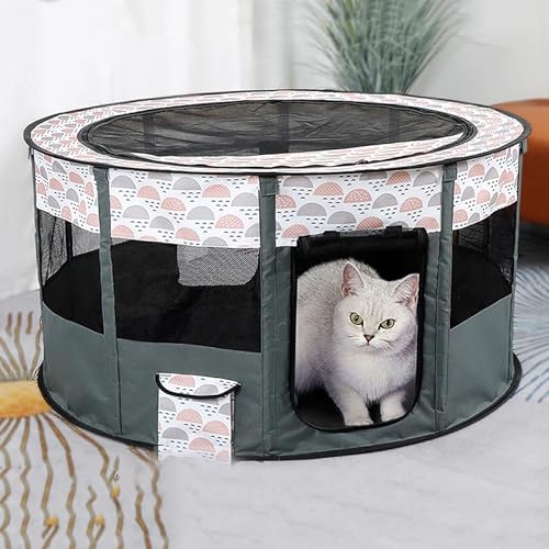 KCTOT Outdoor-Katzenhaus, Katzenkäfige, tragbares Katzengehegezelt, Faltbare Katzenhäuser for Katzen im Freien, isoliert, for 1–3 Katzen (Color : I, Size : 72X40CM(28X16in)) von KCTOT