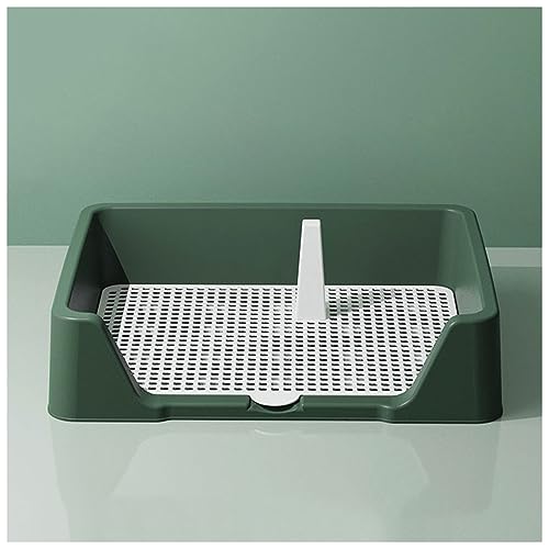 Spritzwassergeschützte Haustiertoilette 12 cm Erhöhtes Gehäuse Aufsteckbare Katheterisierungssäule Großer Raum Abnehmbar 360°-Reinigung Für Hundetraining (Color : Green) von KCTOT