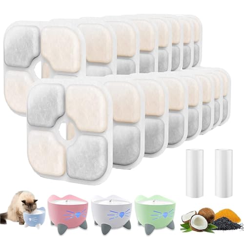 16 Stück Katzenbrunnen Filter für Catit Pixi Trinkbrunnen Filter, Trinkbrunnen Filter für Katzen Hergestellt aus Harz und Aktivkohle, Wird Mit Zwei Lebensmittelechten Schläuchen Geliefert Filter 16 Stück Katzenbrunnen Filter für Catit Pixi Trinkbrunnen Filter, Trinkbrunnen Filter für Katzen Hergestellt aus Harz und Aktivkohle, Wird Mit Zwei Lebensmittelechten Schläuchen Geliefert Filter von KCVV