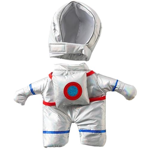 Hundekleidung, Hundekostüme, Space Teddybärenkostüm für Teddybärenplüschspielzeug, Raumgefüllte Tierkleidung mit Jacke, Helm und Hose Silber -Outfit für Haustier von KDAMGOQE