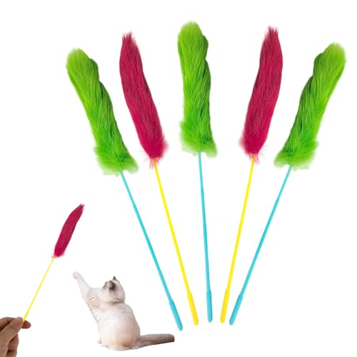 KDAMGOQE Cat Toy Stick, 5pcs Katzen Teaser -Zauberstab, 14 Zoll lustiges Plüsch Interaktiver Spielzeugstock zum Training, Spielen, Bewegung KDAMGOQE Cat Toy Stick, 5pcs Katzen Teaser -Zauberstab, 14 Zoll lustiges Plüsch Interaktiver Spielzeugstock zum Training, Spielen, Bewegung von KDAMGOQE