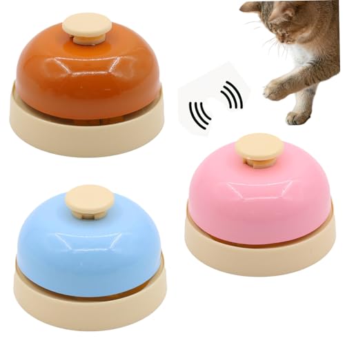 KDAMGOQE Hundetraining Bell 3PCS Interacty Dog Cat Bell süße Metallköpfchen für Hunde kleine Haustier Call Bell für Service Fun Haustraining Glocken Spielzeug für Welpenhunde Katze, Katze Bell von KDAMGOQE