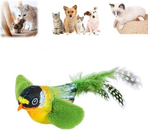 KDIRST Flappy Chase Katzenspielzeug, Flappy Chase Vogel Katzenspielzeug, FlappyChase Interaktives Katzenspielzeug, Zwitschern Vogel Katzenspielzeug Flapping Flügel, Fliegende Interaktive Simulation von KDIRST