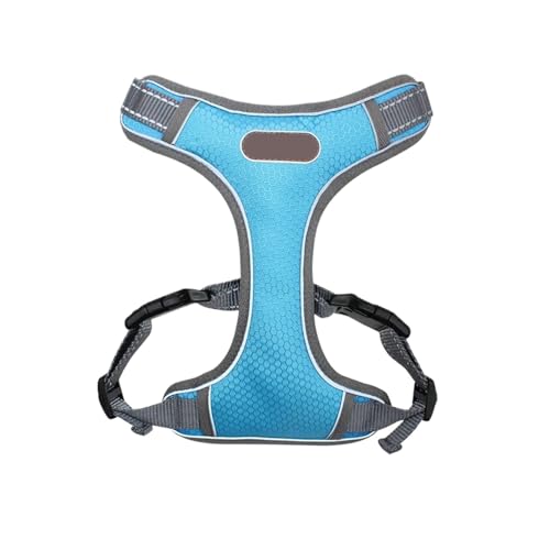 Atmungsaktives Mesh-Hundegeschirr, kleines großes Hundegeschirr, Brust for große Hunde, Weste, Hundezubehör, Heimtierbedarf (Color : Sky Blue, Size : L) von KDMOWHON