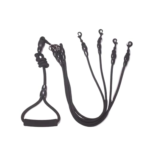 Haustier-Hundeleine, Nylonseil, doppelt, doppelt, Zwei Köpfe, Hundeleine, 2-Wege-Kupplung, Spaziergang, Zwei und mehr Hundehalsbänder, Geschirr, Führt, Hundeleinen (Color : Black 4 Ropes) von KDMOWHON