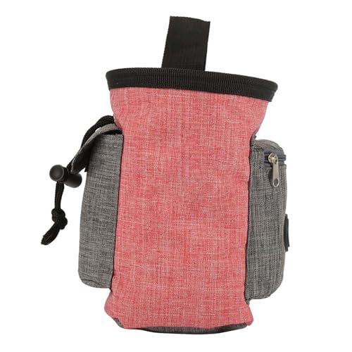 KDUTYE Hundeleckerli Tasche Snack Training Obedience Bauch Gürteltasche multifunktionale tragbare Vorräte (Rot) von KDUTYE
