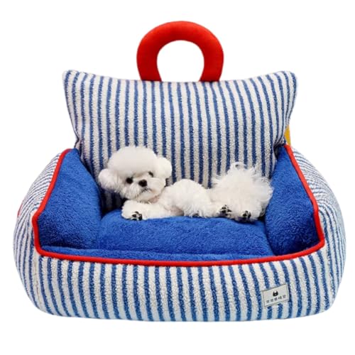 Großes Hundebett, beruhigendes Hundesofa, flauschiges Plüsch-Haustiersofa mit abnehmbarem, waschbarem für große und kleine Hunde, Katzen (70 x 60 cm) von KEDAOLA