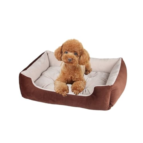 Großes Hundebett, rechteckiges Bett mit Nackenrolle, weich, beruhigend, rutschfeste Unterseite, für den Innenbereich, Haustier-Katzenbett, Kissenmatratze für kleine, mittelgroße und große Hunde und von KEDAOLA