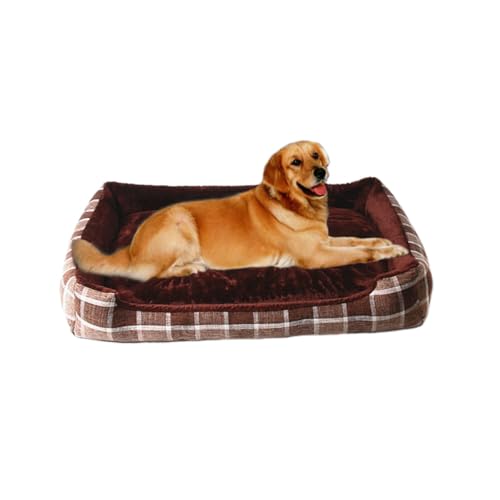 Großes Plüsch-Hundebett, weiches Rechteck mit Nackenrolle, bequemes Katzenbett für kleine, mittelgroße und große Hunde und Katzen (Farbe 1,60 x 45 x 6 cm) von KEDAOLA